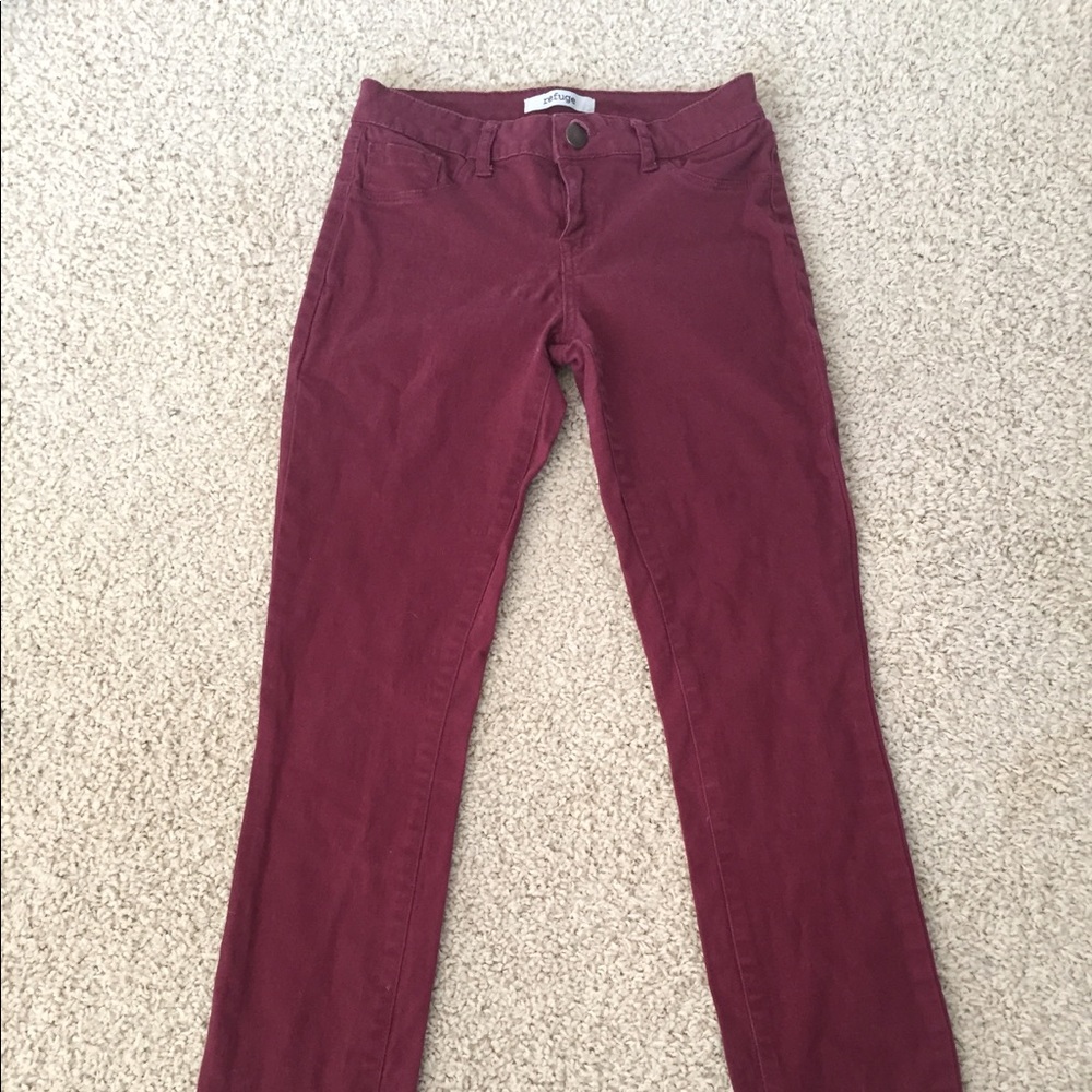 Cute Maroon Skinny Jeans